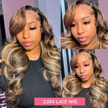 Load image into Gallery viewer, Highlight Wigs 360 HD Lace Front Wigs Body Wave P4/27 Highlight Wigs Human Hair Wigs For Women Ombre 13x4 13×6 Lace Frontal Wigs
