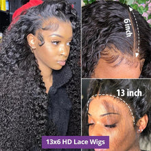 Load image into Gallery viewer, Curly Human Hair Wig 13x6 HD Lace Frontal Human Hair Wigs For Women Pre Plucked Glueless 30 40 Inch Loose Deep Wave Water wave
