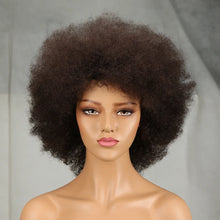 Load image into Gallery viewer, QVR Short Afro Kinky Curly Wigs With Bangs For Women Fluffy Short Afro Curly Wigs Human Hair Wig 180% Density Full Machine Hair
