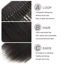 Load image into Gallery viewer, Isheeny Kinky Straight Micro Loop Ring Human Hair Extensions 12&quot;-26&quot; Brazilian Coarse Micro Link Hair Extensions 100% Human Hair
