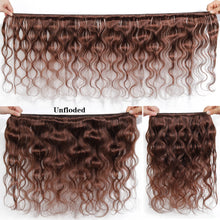 Load image into Gallery viewer, Colored Bundles With Closure Body Wave Brazilian Human Hair Weave Bundles With HD Lace Closure Ombre Brown Extensions For Women
