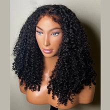 Load image into Gallery viewer, Soft 26Inch Long 180Density Natural Black Kinky Curly Lace Front Wig For Women BabyHair Heat Resistant Preplucked Daily Glueless
