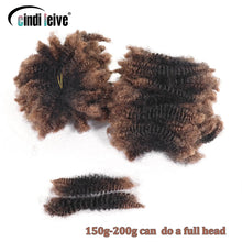 Load image into Gallery viewer, Ombre Brown Afro Kinky Curly Bulk Human Hair For Braiding #30-#1-#30 Crochet Braiding Hair Extensions Locks For Braids No Weft
