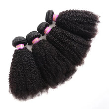 Load image into Gallery viewer, Afro Kinky Curly Human Hair Bundles Extensions 50g/PC Indian Remy Hair Natural Color Double Weft 1/3/5/7Pcs Set Full End
