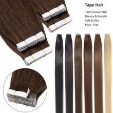 Load image into Gallery viewer, Tape in Hair Extensions Human Hair Brazilian Hair 100% Human Hair Extensions 20 Pcs Straight for Women
