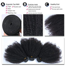 Load image into Gallery viewer, Afro Kinky Curly Human Hair Bundles Brazlian Tissage Humain Hair Natural Fluffy American African Weaving Cheveux Humain On Bulk
