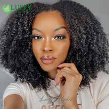 Load image into Gallery viewer, Afro Kinky Curly Human Hair Wigs 1x4 U V Part Wig Kinky Curly No Leave Out Brazilian Human Hair Wig For Black Women 200% Density
