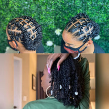 Load image into Gallery viewer, Afro Kinky Curly Locks Hair Extensions Microlocs Human Braiding Hair Bulk Hair For Braiding Double Drawn Box Crochet Braids 4C
