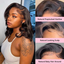 Load image into Gallery viewer, Brown Blonde Short Bob Wigs Body Wave Human Hair Wigs 13x4 Lace Front Wig 180 Density Orange Short Bob Human Hair Wig For Woman
