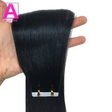 Load image into Gallery viewer, Tape In Brazilian Human Hair Straight Extensions 14-26inches Skin Weft Adhesive Glue 100% Real Remy Human Hair On Salon Quality
