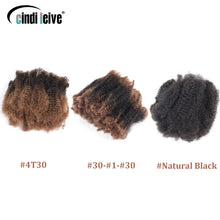 Load image into Gallery viewer, Ombre Brown Afro Kinky Curly Bulk Human Hair For Braiding #30-#1-#30 Crochet Braiding Hair Extensions Locks For Braids No Weft
