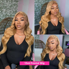 Load image into Gallery viewer, Silkwave 36 Inch #27 Honey Blond Body Wave 13x4 Lace Front Human Hair Brazilian 13x6 HD Transparent Lace Frontal Wig For Women
