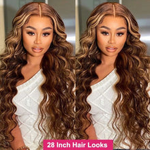 Load image into Gallery viewer, Highlight 13x6 Lace Front Wig Body Wave 13x4 Hd Lace Frontal Wig Colored Human Hair Wigs For Women Loose Deep Wave Glueless Wig
