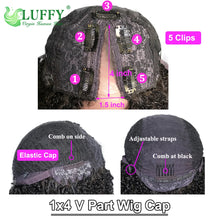 Load image into Gallery viewer, Afro Kinky Curly Human Hair Wigs 1x4 U V Part Wig Kinky Curly No Leave Out Brazilian Human Hair Wig For Black Women 200% Density
