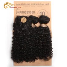 Load image into Gallery viewer, Kinky Curly Bundles With Closure Natural Human Hair Bundles Short Indian Hair Bundles With Circular Closure
