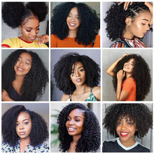 Load image into Gallery viewer, Afro Kinky Curly U Part Wigs For Women Peruvian Remy Human Hair Afro Kinky Curly V Part Wig 180% Densities 24 Inch Long Wig

