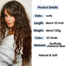 Load image into Gallery viewer, MERISIHAIR Synthetic One Piece 5clips Long Curly Clips in Hair Extension Hair Water Wave Blonde Black 24&quot; For Women Hairpieces
