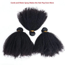 Load image into Gallery viewer, Afro Kinky Curly Human Hair Bundles Brazlian Tissage Humain Hair Natural Fluffy American African Weaving Cheveux Humain On Bulk
