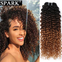 Load image into Gallery viewer, Spark 1/3/4 Bundles Afro Kinky Curly Human Hair Extensions Ombre Brazilian 100% Human Hair Weave Bundles
