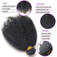 Load image into Gallery viewer, Brazilian Afro Kinky Curly Human Hair Bundles 4b 4c Afro kinky Bulk Human Hair Weave Bundle Deal Hair Extensions Wholesale
