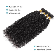 Load image into Gallery viewer, Brazilian Kinky Curly Human Hair Bundles Unprocessed Human Hair 3 Bundles Wet and Wavy Hair Bundles Hair Extensions for Woman
