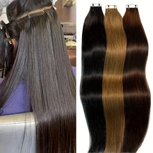 Load image into Gallery viewer, Tape in Hair Extensions Human Hair Brazilian Hair 100% Human Hair Extensions 20 Pcs Straight for Women
