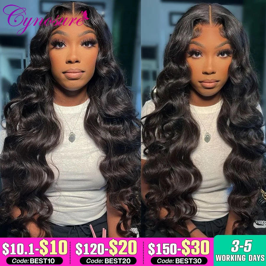 Cynosure 13x6 HD Lace Frontal Wig Preplucked Glueless Wig Human Hair Ready to Wear 13x4 Body Wave Human Hair Wigs for Women