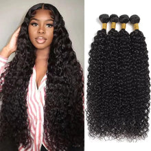 Load image into Gallery viewer, Brazilian Kinky Curly Human Hair Bundles Unprocessed Human Hair 3 Bundles Wet and Wavy Hair Bundles Hair Extensions for Woman
