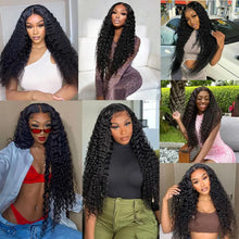 Load image into Gallery viewer, Human Hair Deep Wave Clip In Hair Extensions Brazilian Clip In 8 Pcs/Set Natural Black Color Clip Ins Remy Hair 10-26 Inch 120G
