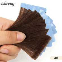 Load image into Gallery viewer, Isheeny 12&quot; 16&quot; 20&quot; PU Skin Weft Tape Hair Extensions 10pcs Invisible Tape In Hair Extensions Straight Machine Remy Human Hair
