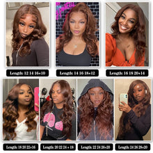 Load image into Gallery viewer, Colored Bundles With Closure Body Wave Brazilian Human Hair Weave Bundles With HD Lace Closure Ombre Brown Extensions For Women
