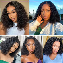 Load image into Gallery viewer, Malaysian Water Wave Short Bob Human Hair Lace Front Wig Wet And Wavy Deep Curly Bob Frontal Wigs Sandalias De Mujeres En Oferta
