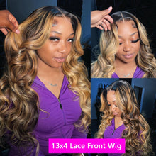 Load image into Gallery viewer, Highlight Wig Human Hair Body Wave Brazilian Hair 13x6 Hd Lace Frontal Wig For Women Glueless Blonde Lace Front Wig Human Hair
