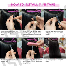 Load image into Gallery viewer, Mini Tape in Human Hair Extensions Natural Seamless Invisible SKin Weft 12&quot;-20&quot; Machine Remy Double Sided Adhesive Human Hair
