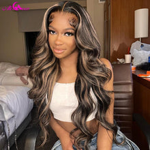 Load image into Gallery viewer, Blonde Highlight Wig 13x4 Lace Frontal Wigs For Black Women 180% Density Body Wave Human Hair Wigs Brazilian Remy Human Hair
