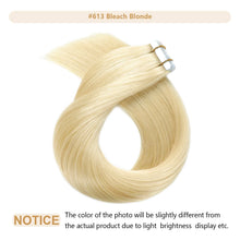 Load image into Gallery viewer, Tape In Hair Extensions #613 Bleach Blonde 100% Remy Human Hair Extensions 16-26 Inch Seamless Tape In For Salon High Quality
