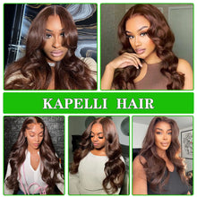 Load image into Gallery viewer, Colored Bundles With Closure Body Wave Brazilian Human Hair Weave Bundles With HD Lace Closure Ombre Brown Extensions For Women
