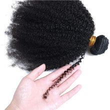 Load image into Gallery viewer, Afro Kinky Curly Human Hair Bundles Brazlian Tissage Humain Hair Natural Fluffy American African Weaving Cheveux Humain On Bulk
