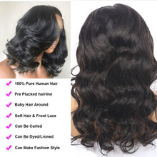 Load image into Gallery viewer, Brown Blonde Short Bob Wigs Body Wave Human Hair Wigs 13x4 Lace Front Wig 180 Density Orange Short Bob Human Hair Wig For Woman
