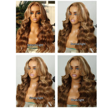 Load image into Gallery viewer, UNice Bye-Bye Knots Wig Pre Cut Pre Bleached Pre Plucked 7x5 Lace Closure Wig Human Hair Honey Blonde Body Wave Glueless Wig
