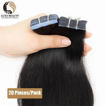 Load image into Gallery viewer, Straight Tape Hair Extensions Human Hair Natural Black Brazilian Remy Hair Extensions Invisible Tape Ins Real Hair 20pcs/Pack
