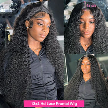 Load image into Gallery viewer, 40inch Water Wave Curly Lace Frontal Wigs 13x4 13x6 HD Deep Wave Lace Frontal Wig 360 Full Human Hair Wigs For Women On Sale
