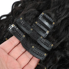 Load image into Gallery viewer, 8-24 Water Wave Curly Clip ins Human Hair Extension 8Pcs 120G 160G/Set  Human Brazilian Virgin Hair Clip Ins Extension For Women
