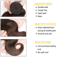 Load image into Gallery viewer, Body Wave Brazilian Human Hair Bundles With Closure Frontal 13x4 Transparent Lace Extensions 100% Real Human Hair 3 Bundles #4
