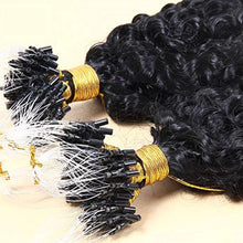 Load image into Gallery viewer, Long Kinky Curly Micro Loop Human Hair Extension Small Curly Mongolian Remy Hair Micro Beads Ring 100strands 100g
