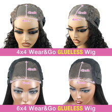 Load image into Gallery viewer, 250 Density Brazilian Loose Deep Wave 6x4 Glueless Closure Ready To Wear Human Hair Wig Preplucked Curly Pre Cut HD Lace Wigs
