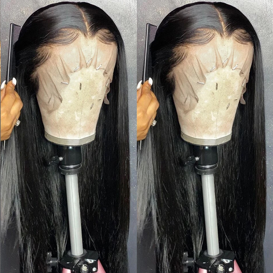 28 30 Inch 13x4 Lace Front Human Hair Wigs Pre Plucked Brazilian Straight Remy