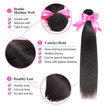 Load image into Gallery viewer, Brazilian Straight Hair Extensions Remy Hair Weave Bundles Nature Color 3 Bundles Thick Straight Human Hair
