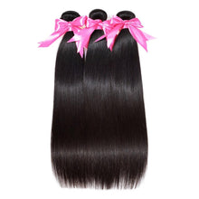 Load image into Gallery viewer, Brazilian Straight Hair Extensions Remy Hair Weave Bundles Nature Color 3 Bundles Thick Straight Human Hair
