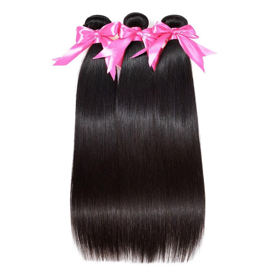Brazilian Straight Hair Extensions Remy Hair Weave Bundles Nature Color 3 Bundles Thick Straight Human Hair